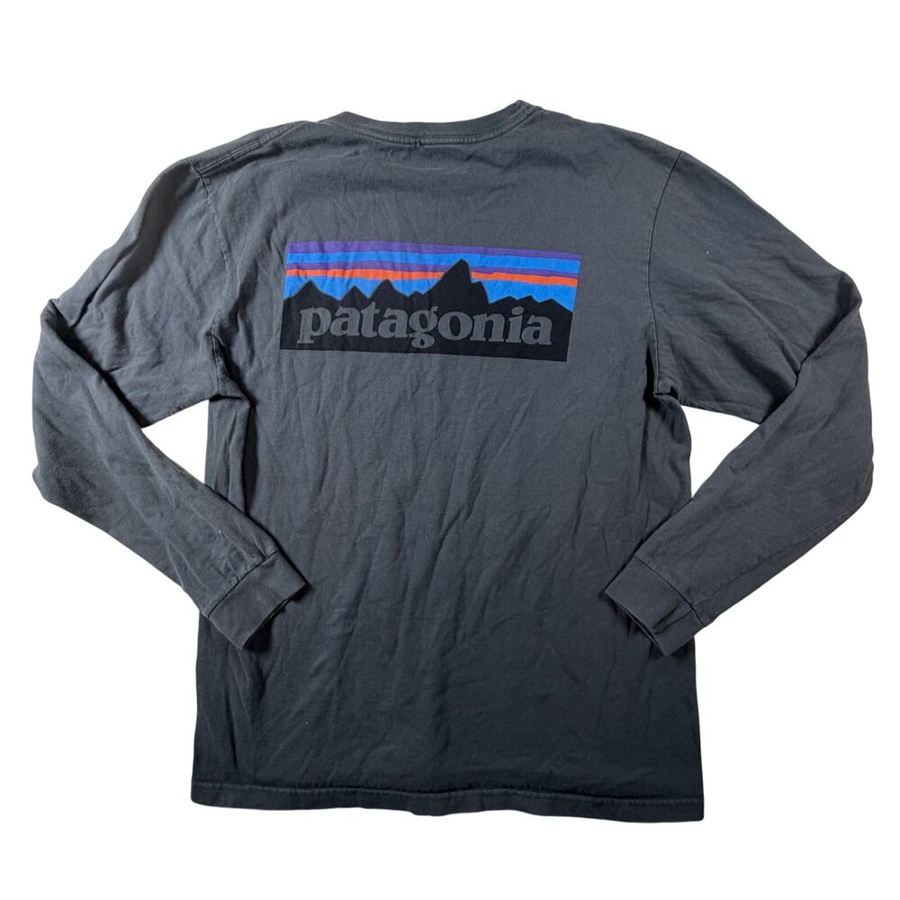 Patagonia Logo Long Sleeve T-shirt Crew Neck Gray Men’s Medium